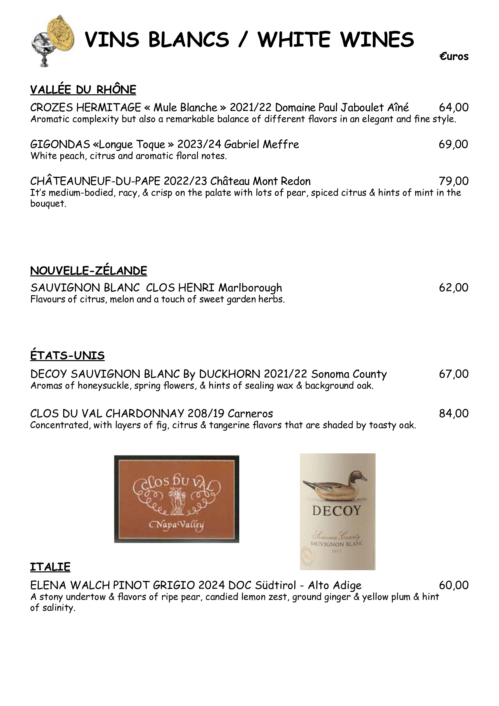 Carte des vins — page 3